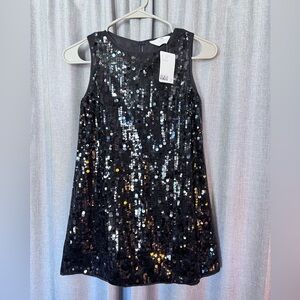 Black Sequin A-Line Kids Dress